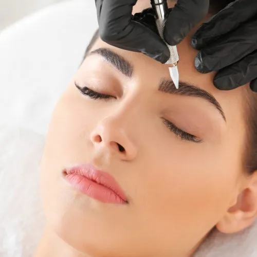 Professional consultation for eyelash extension treatment