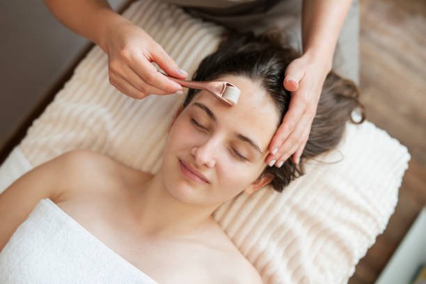 Professional microneedling hair restoration treatment